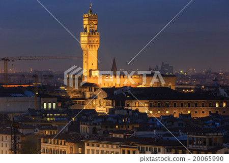 Night Florence top view (Italy). 20065990