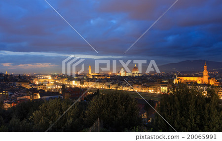 Night Florence top view (Italy). 20065991