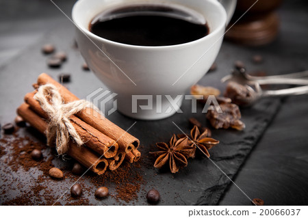 Cup of coffee on stone board 20066037