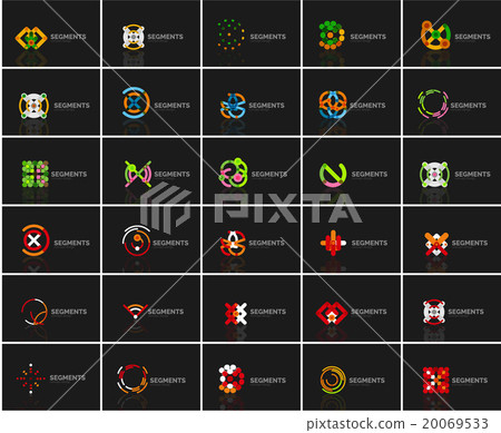 Set of linear abstract logos and swirl shapes 20069533
