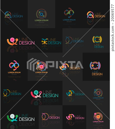 Outline swirl and circle minimal abstract 20069577