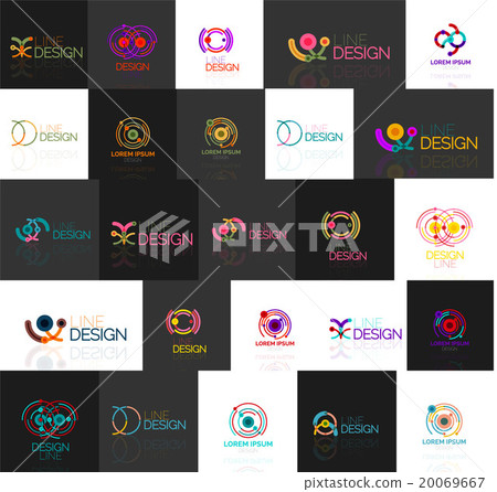 Set of linear abstract logos. Swirl, circle Set of linear abstract logos. Swirl, circle 20069667