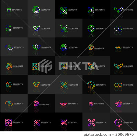 Set of linear abstract logos. Swirl, circle 20069670