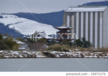 Yakushiji和Mikasan雪（東塔正在修復） 20071279