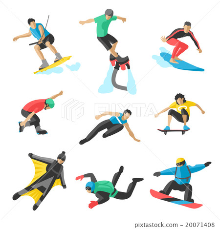 Extreme sport vector people. Parasailing 20071408