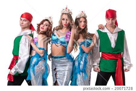 Carnival dancer team dressed as mermaids and 20071728