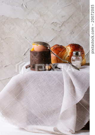 Breakfast with egg and bread Breakfast with egg and bread 20072085