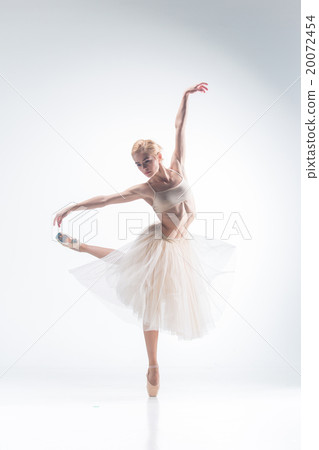 The silhouette of ballerina on white background 20072454