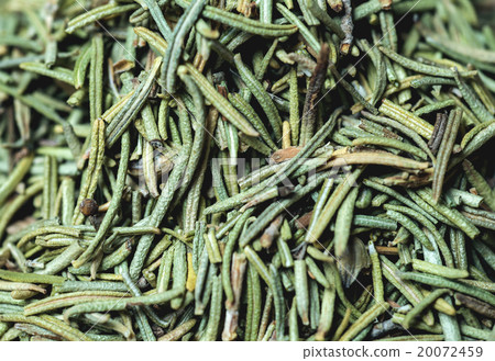 Dried rosemary leaves top view 20072459