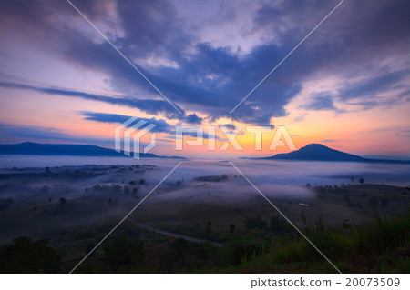 Misty morning sunrise in Khao Takhian Ngo Misty morning sunrise in Khao Takhian Ngo 20073509