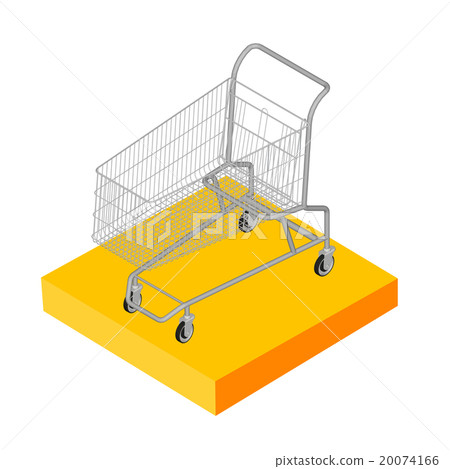 Isometric 3D icon. Pictograms supermarket trolley Isometric 3D icon. Pictograms supermarket trolley 20074166