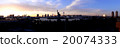 Dusk of Odaiba --- Tokyo Bay Area shining in the sunset (panoramic photo) 20074333