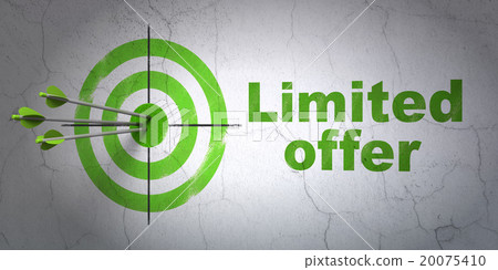 Finance concept: target and Limited Offer on wall Finance concept: target and Limited Offer on wall 20075410