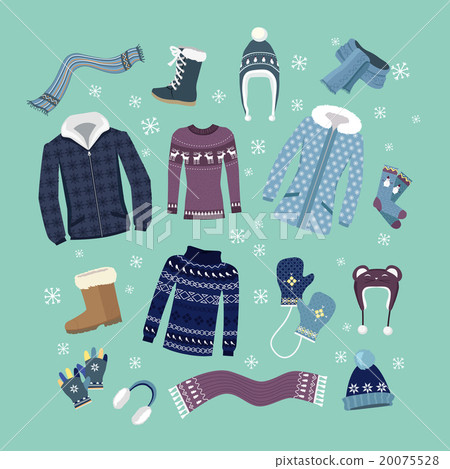 Set of Warm Winter Clothes Design Set of Warm Winter Clothes Design 20075528