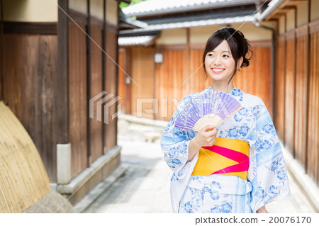 A woman in a yukata A woman in a yukata 20076170