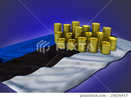 Estonian economy concept with national flag and Estonian economy concept with national flag and 20076437