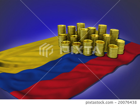 Columbian economy concept with national flag and 20076438
