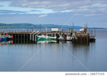 Fishing boats in the harbour at low tide in Digby. 20077143