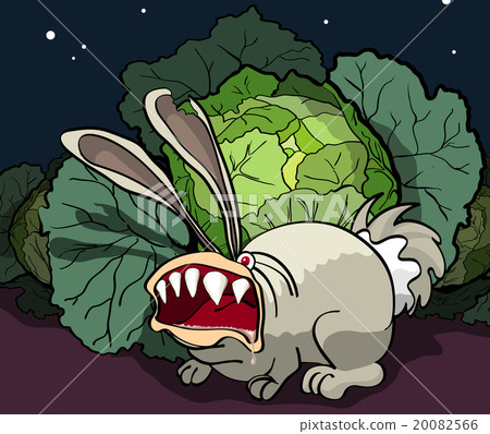 The enraged rabbit guards cabbage 20082566