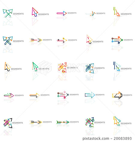 Collection of colorful abstract origami logos 20083893