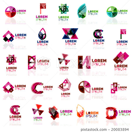 Collection of colorful abstract origami logos 20083894