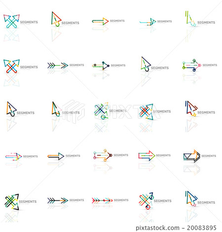 Collection of colorful abstract origami logos Collection of colorful abstract origami logos 20083895
