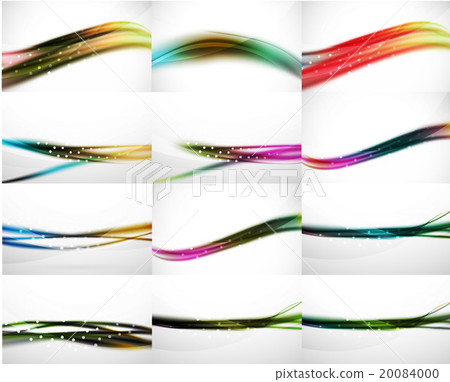 Abstract background set, blurred wave templates 20084000