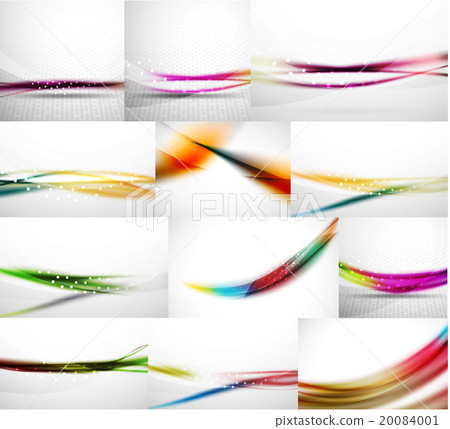 Abstract background set, blurred wave templates 20084001