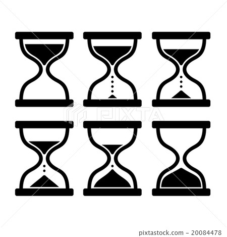 Sand Clock Set. Glass Timer on White Background Sand Clock Set. Glass Timer on White Background 20084478