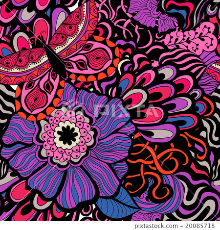 Colorful vivid vector seamless abstract hand-drawn Colorful vivid vector seamless abstract hand-drawn 20085718