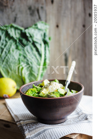Winter vegetable salad with broccoli, avocados 20085937