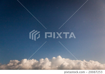 Starry sky and clouds at bottom of image Starry sky and clouds at bottom of image 20087253
