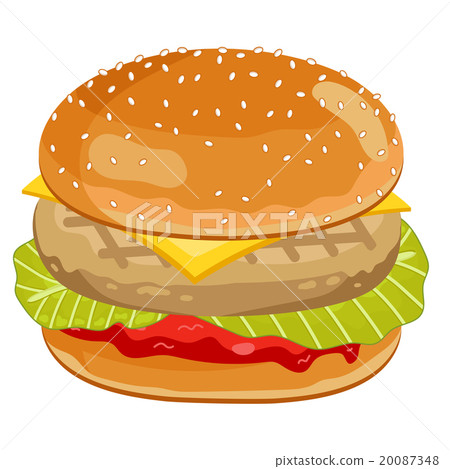 Chicken Burger on white background. Chicken Burger on white background. 20087348