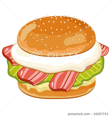 Burger on white background. 20087352