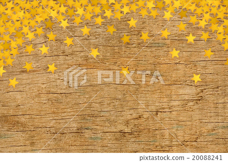 Wooden texture with golden stars background 20088241
