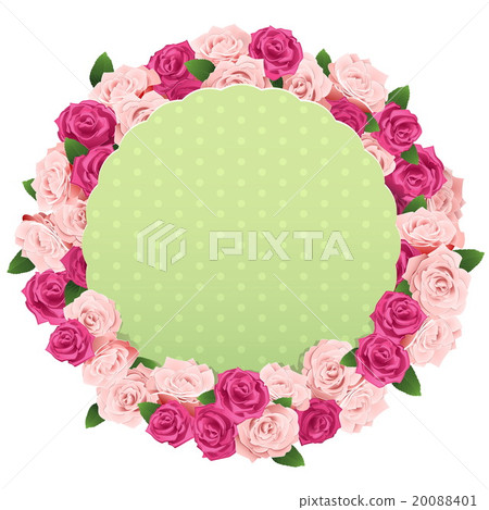 Vector Flower Wreath with Greeting Card 20088401