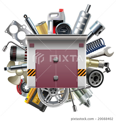 Vector Garage with Car Spares 20088402