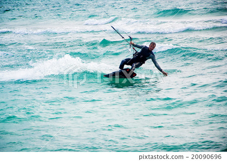 Kitesurfer in Black sea, Crimea 20090696