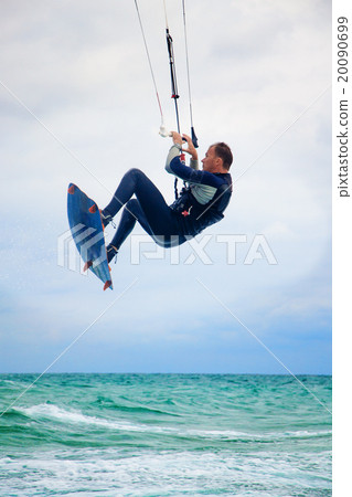 Kitesurfer in Black sea, Crimea 20090699