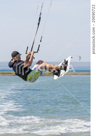Kitesurfer in air of Crimea 20090722