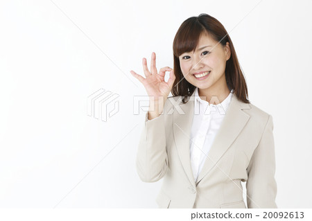 A woman with an OK pose 20092613