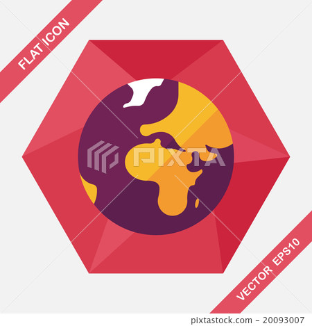 Space earth flat icon with long shadow,eps10 - Stock Illustration ...