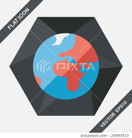 Space earth flat icon with long shadow,eps10 20093013
