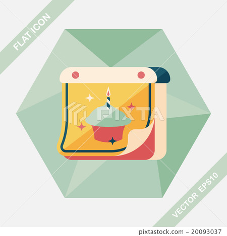 birthday calendar flat icon with long shadow,eps10 birthday calendar flat icon with long shadow,eps10 20093037