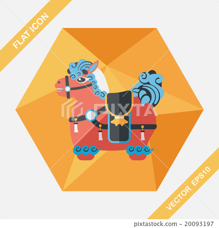Chinese New Year flat icon with long shadow,eps10, Chinese decor Chinese New Year flat icon with long shadow,eps10, Chinese decor 20093197