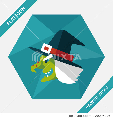 witch hat flat icon with long shadow,eps10 20093296