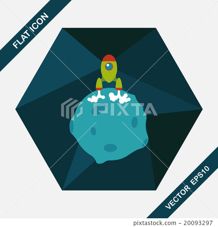 Space planet and space ship flat icon with long shadow,eps10 Space planet and space ship flat icon with long shadow,eps10 20093297