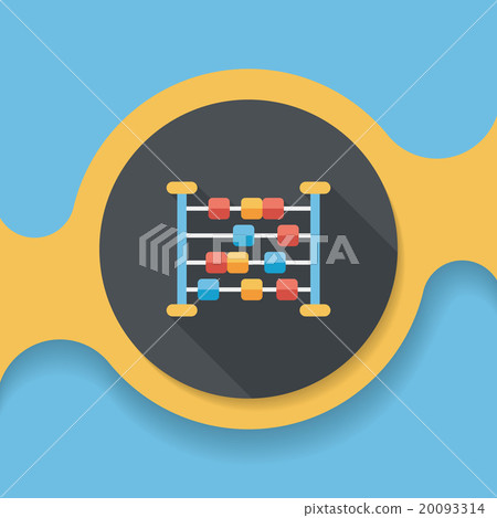 abacus calculation flat icon with long shadow 20093314