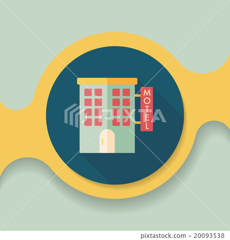 Building motel flat icon with long shadow,eps10 Building motel flat icon with long shadow,eps10 20093538