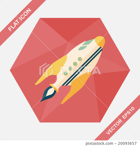 Space rocket flat icon with long shadow,eps10 20093657